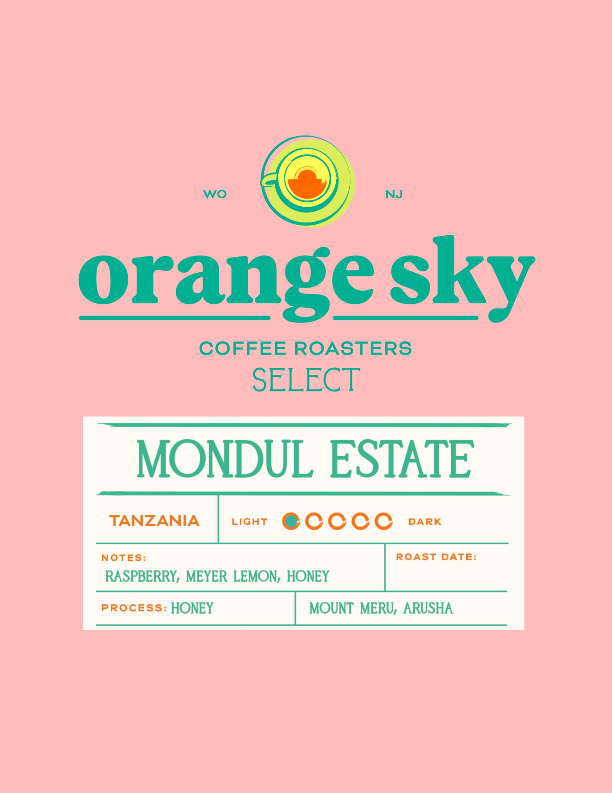 Mondul Estate, Tanzania Honey Process by Orange Sky Coffee Roasters