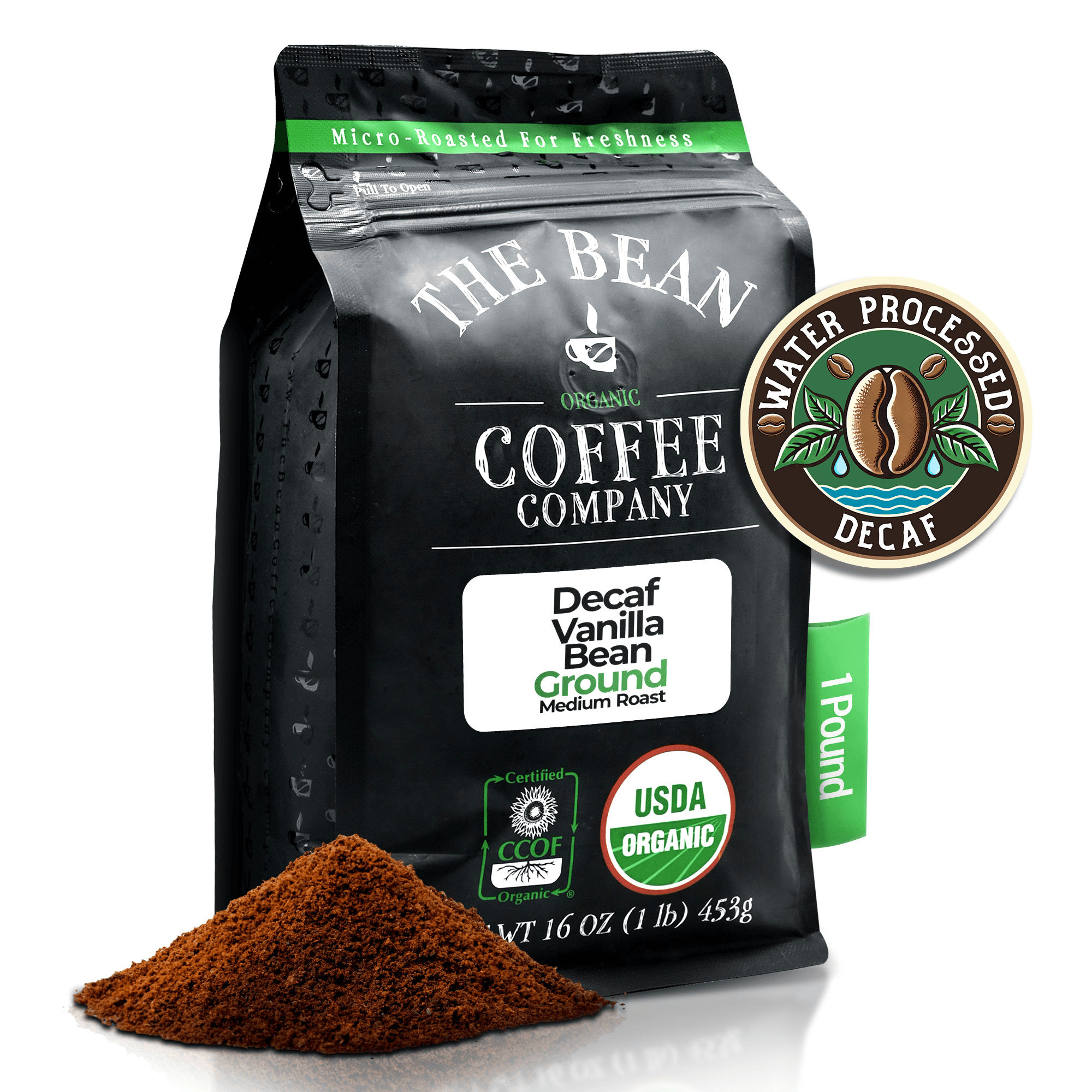 DECAF Organic Vanilla Bean Flavored Coffee by The Bean Coffee Company