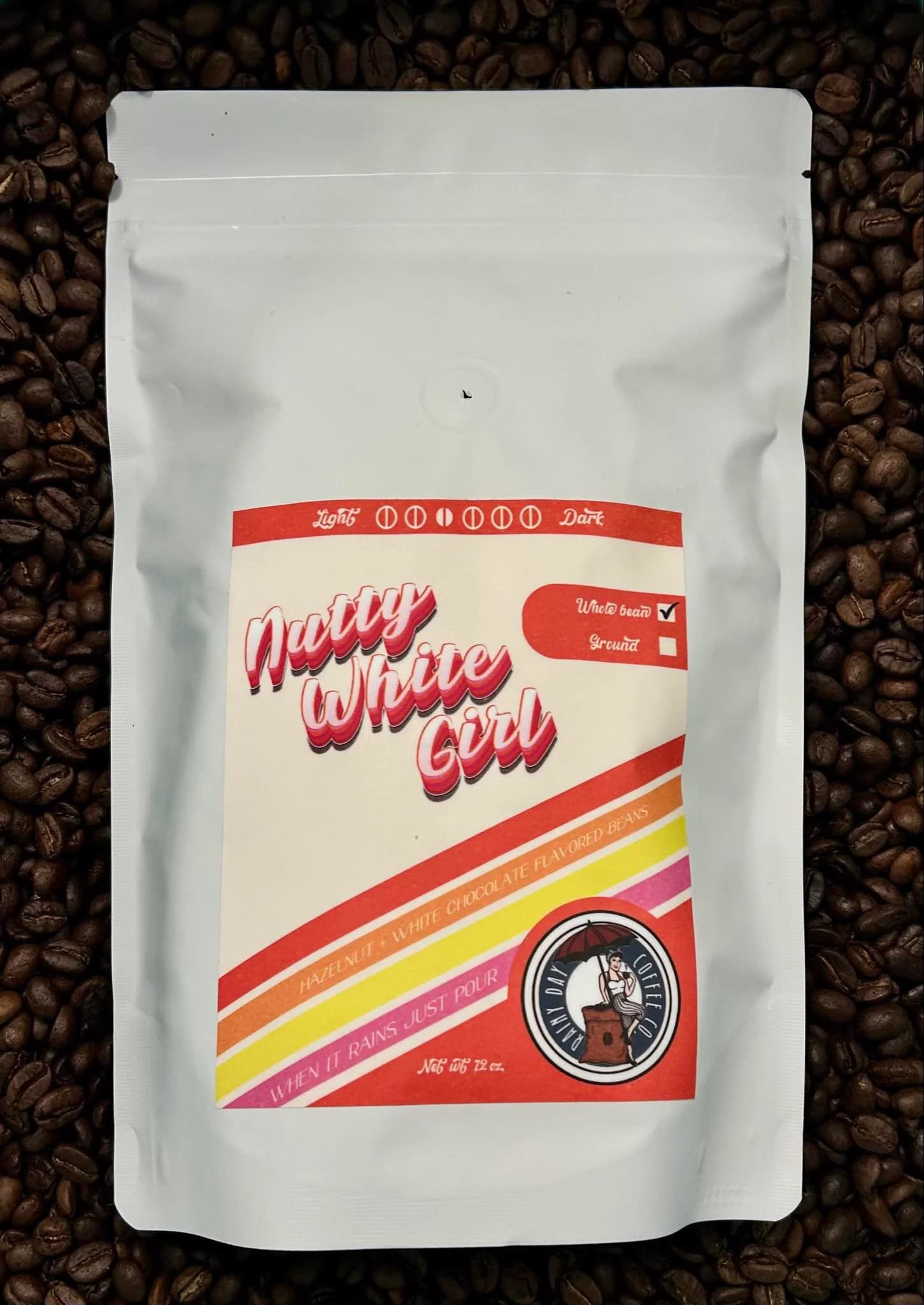 Nutty White Girl Flavored Beans by Rainy Day Coffee Co.
