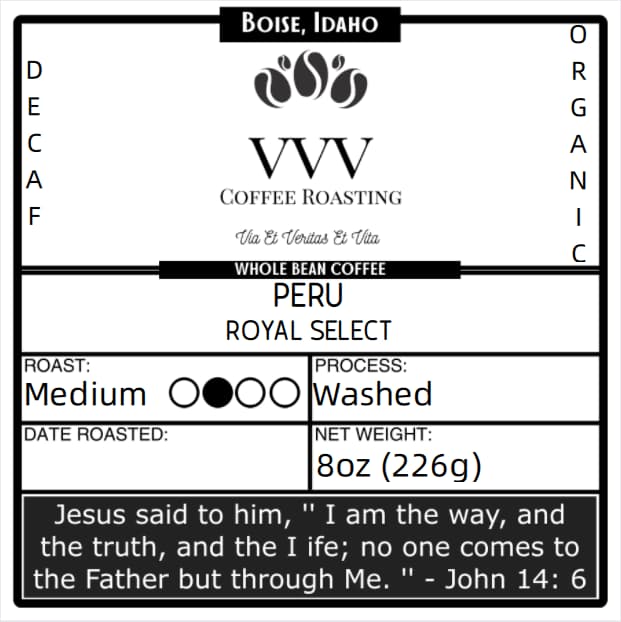 Decaf Organic Peru Royal Select SWP