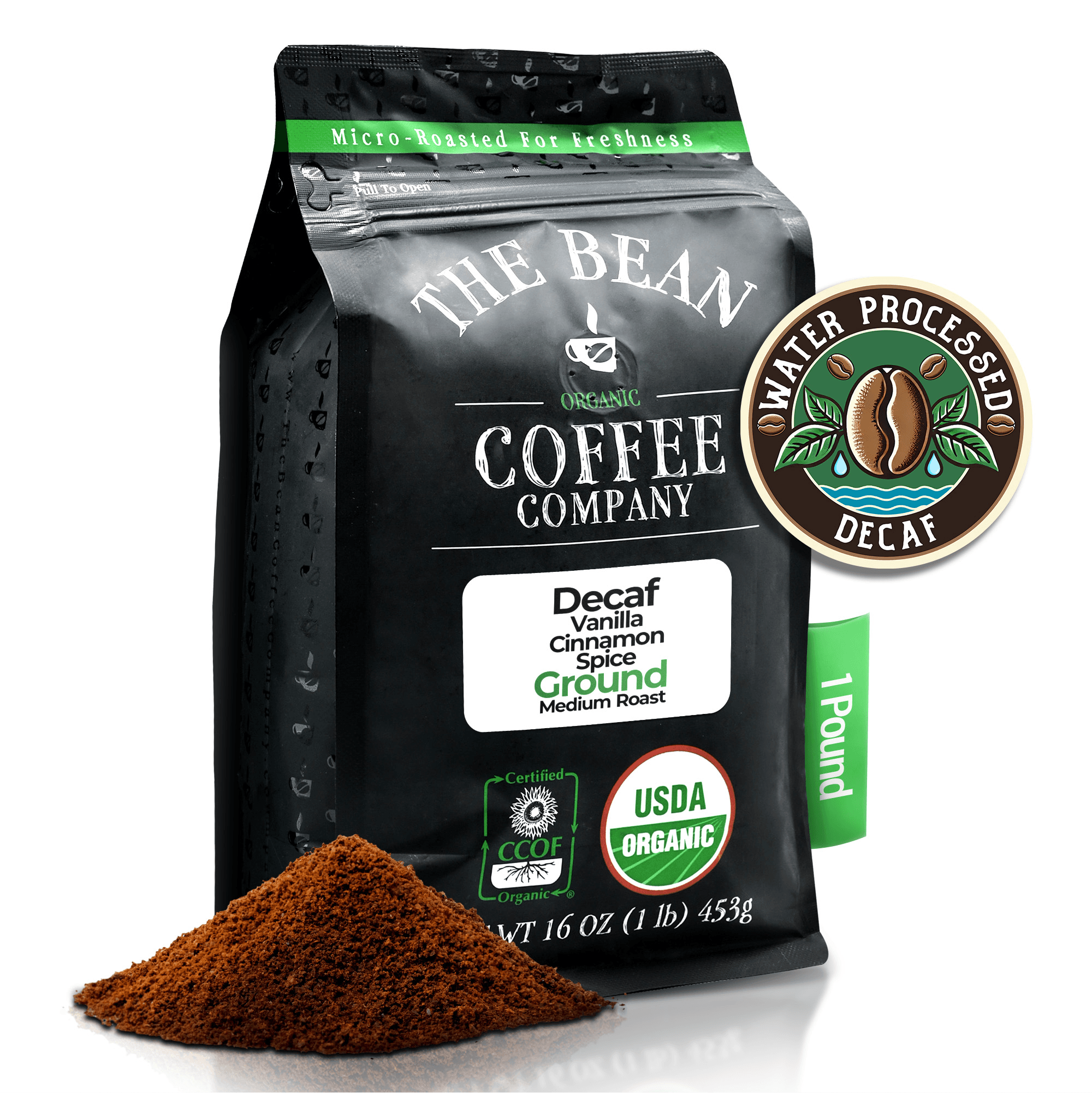 DECAF Organic Holiday Bean ~ Vanilla Cinnamon Spice Flavored Coffee