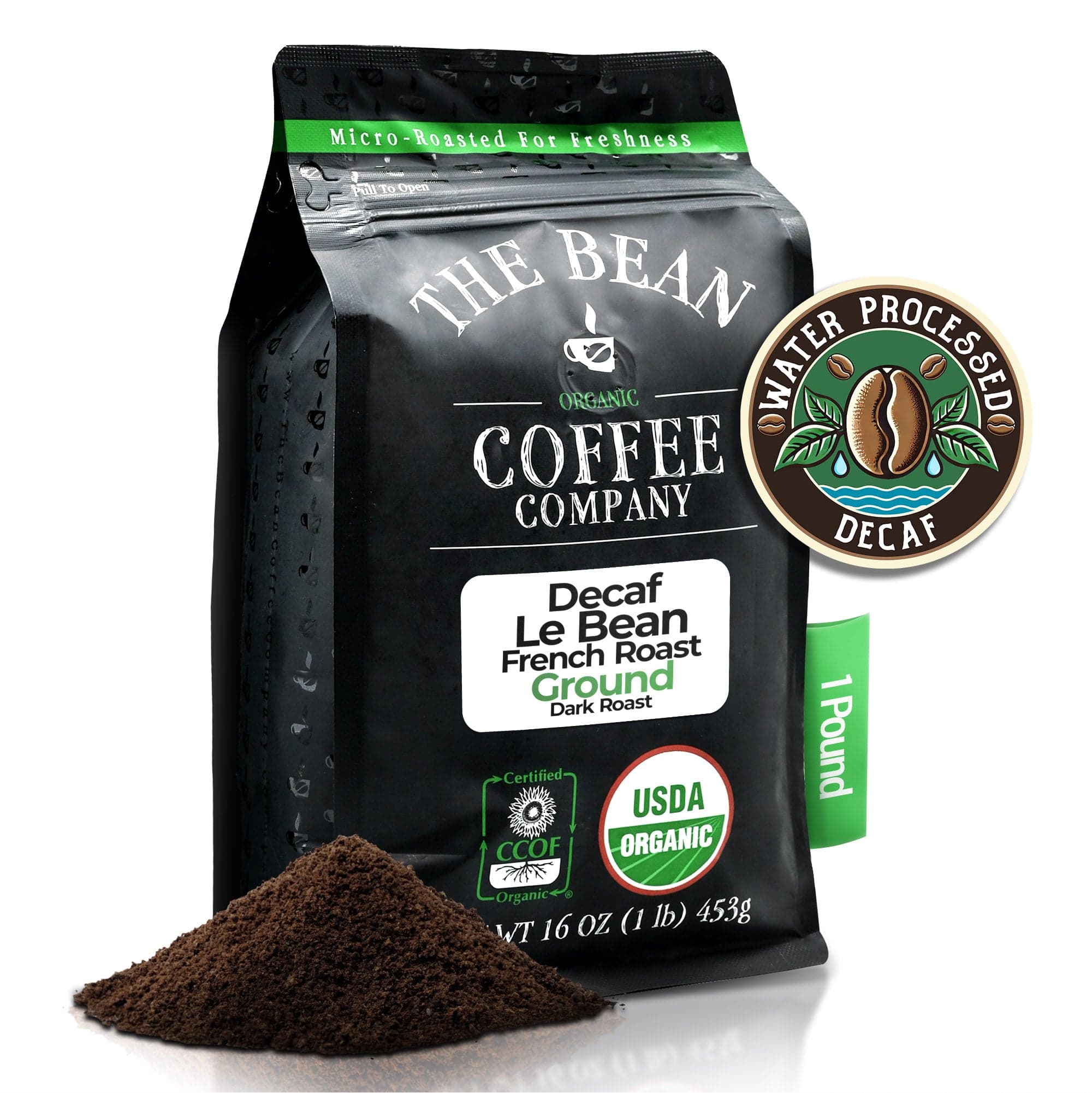 Organic Decaf French Roast Coffee Beans by The Bean Coffee Company