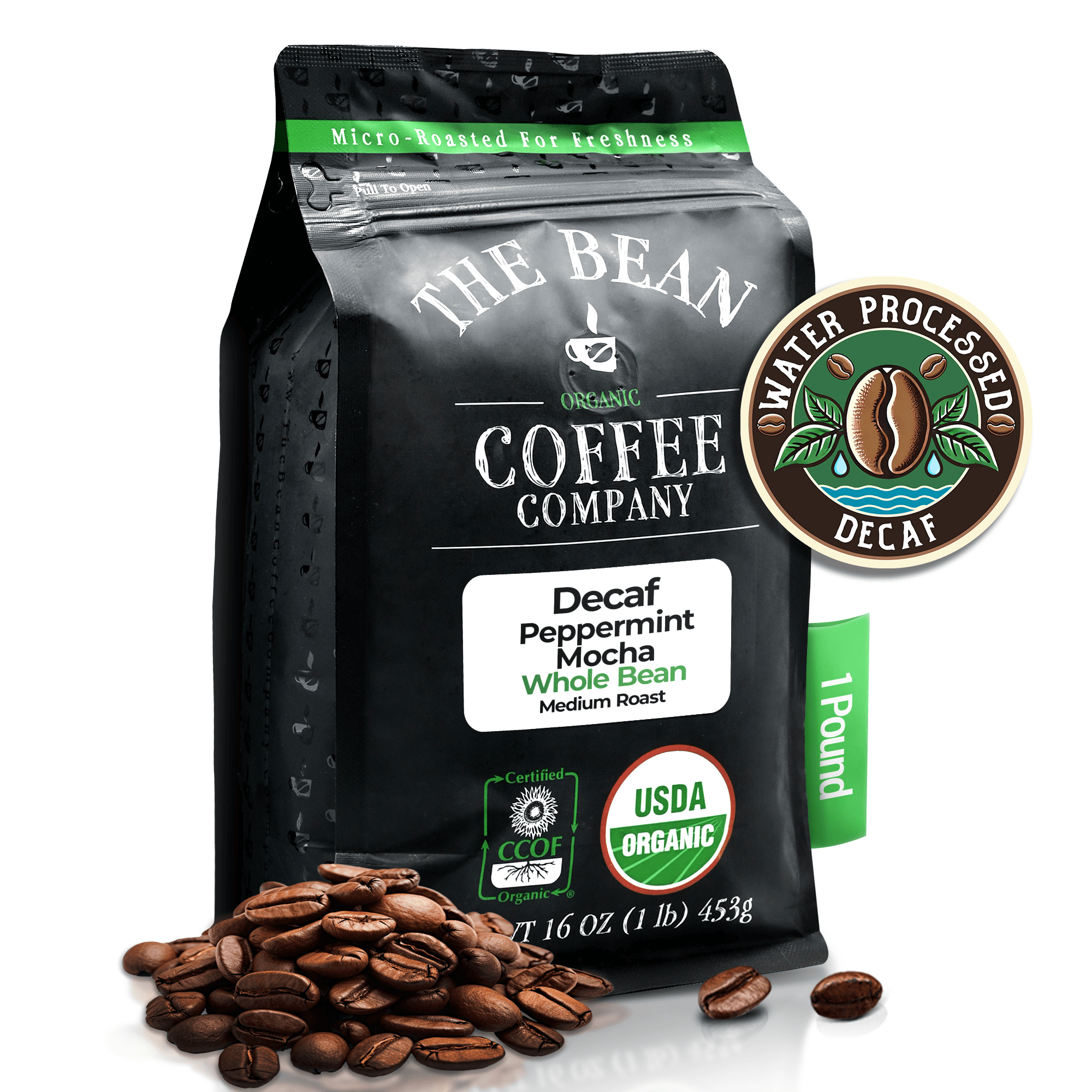 DECAF Organic Peppermint Mocha Flavored Coffee