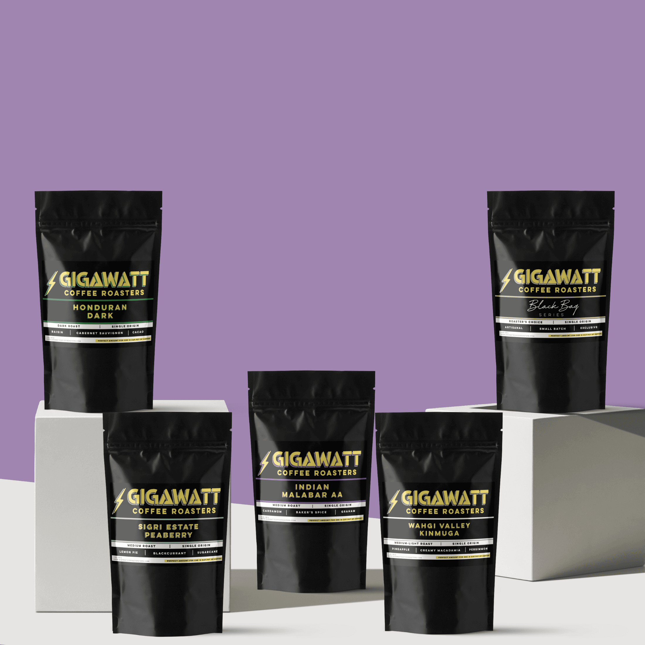 Single Origin Coffee Sampler Packs by Gigawatt Coffee Roasters