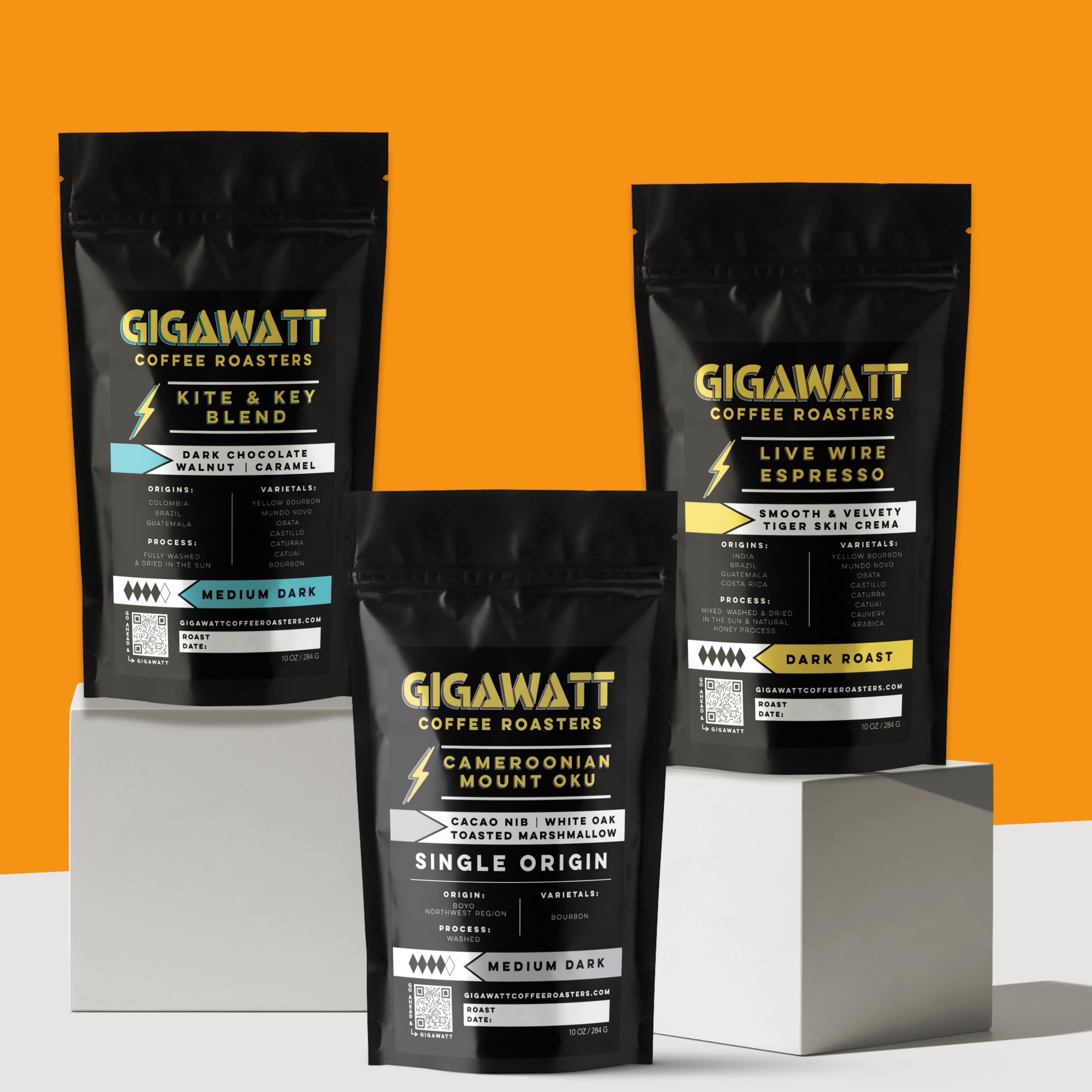 Dark Roast Coffee Sampler by Gigawatt Coffee Roasters