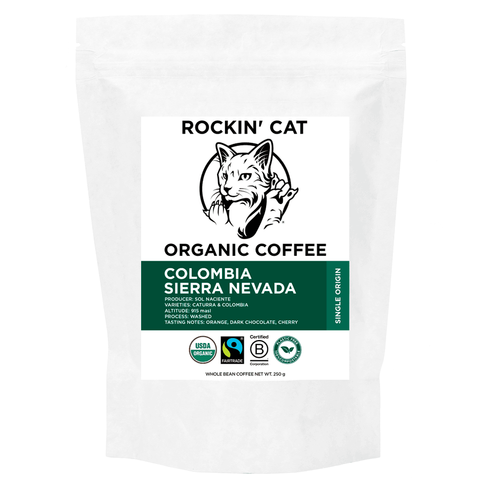 Rockin' Cat Organic Coffee - Colombia Sierra Nevada - Fairtrade