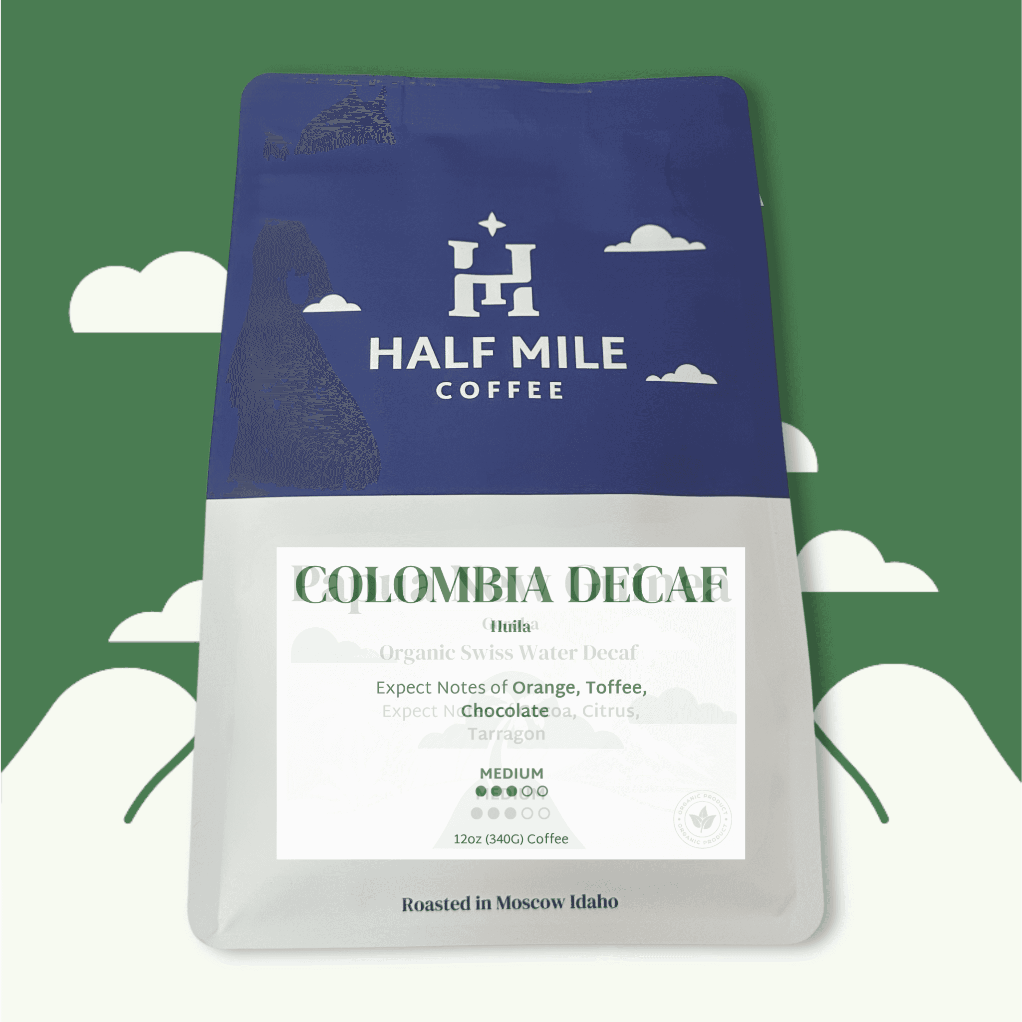 Colombia Huila Sugar-Cane Process Decaf by Half Mile Coffee