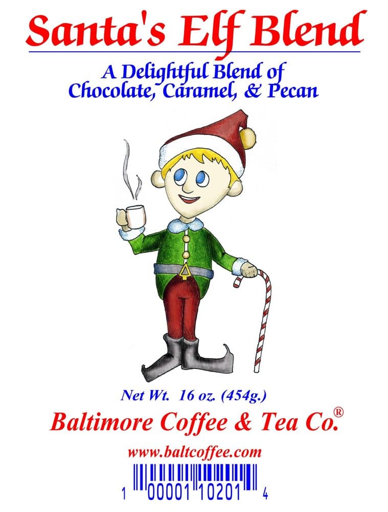 16 oz. Santa’s Elf Coffee ~ Designer Bg.