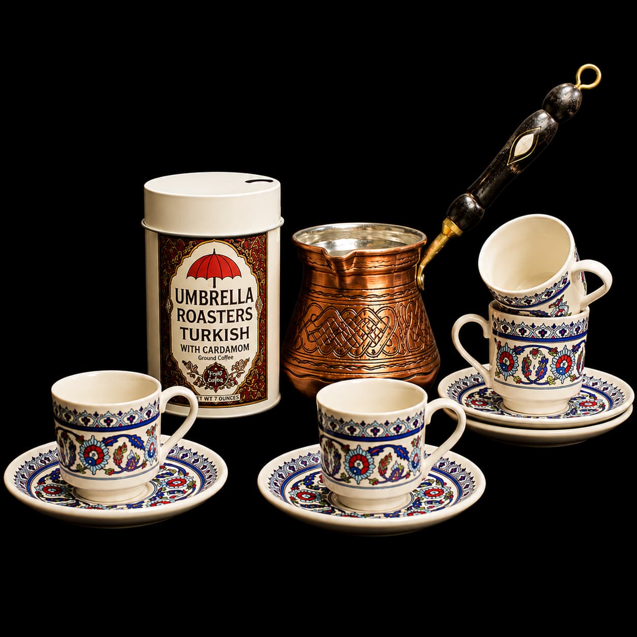 Turkish Coffee Gift Set for 4 - Copper by Umbrella Roasters