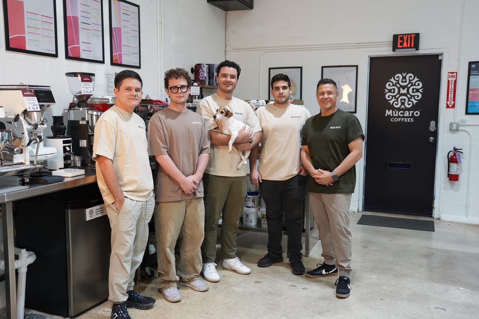 The Múcaro Coffees team at the Miami Gardens roastery.